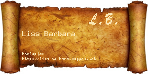 Liss Barbara névjegykártya